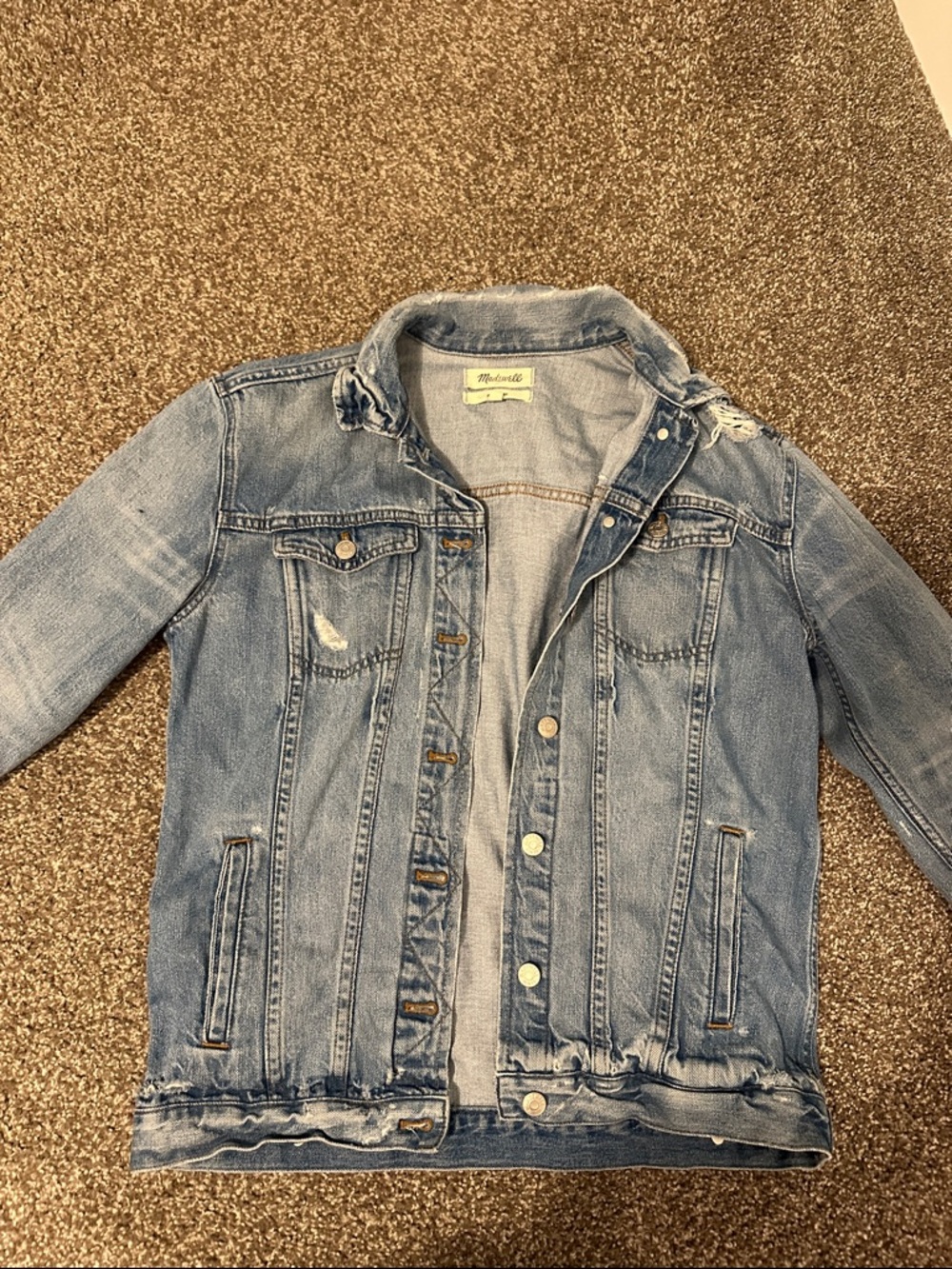 Madewell Light Blue Distressed Denim Jacket
